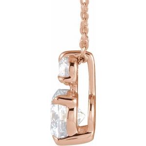 14K Rose Gold 1 CTW Lab-Grown Diamond Claw-Prong 16-18" Necklace