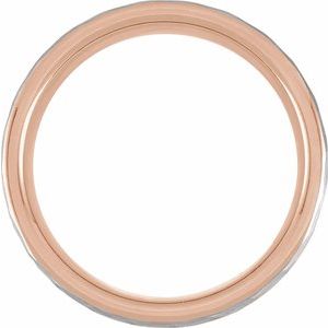 18K Rose Gold PVD Tungsten 8 mm Grooved Comfort-Fit Flat Band Size 11