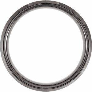 Black PVD Tungsten 8 mm Beveled-Edge Inlay Comfort-Fit Band Size 10.5