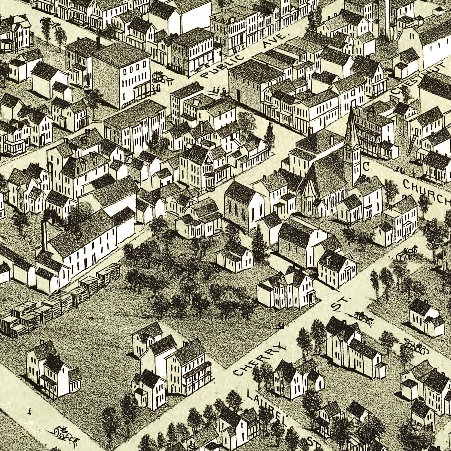 Vintage Map of Montrose, Pennsylvania 1890