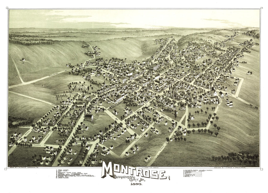 Vintage Map of Montrose, Pennsylvania 1890