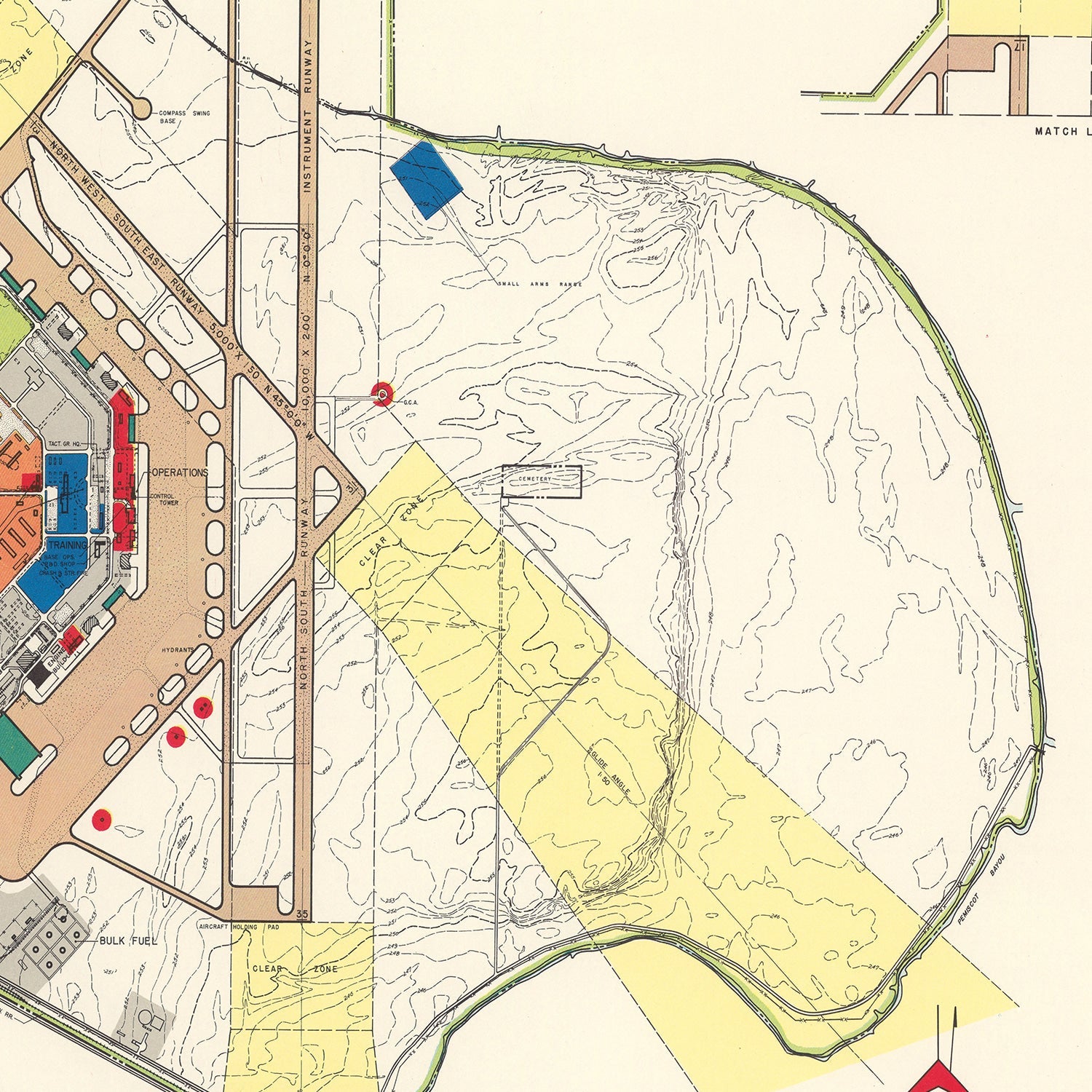 Vintage Map of Blytheville Municipal Airport, 1952