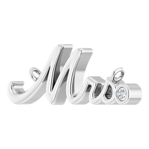 Platinum .015 CT Natural Diamond Mrs Necklace Center