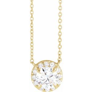 14K Yellow Gold 3 mm Lab-Grown Diamond & .03 CTW Natural Diamond 18" Necklace