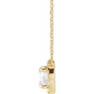 14K Yellow Gold 3 mm Lab-Grown Diamond & .03 CTW Natural Diamond 18" Necklace