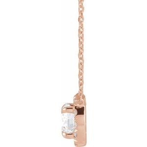 14K Rose Gold 1 CTW Lab-Grown Diamond French-Set 16-18" Necklace
