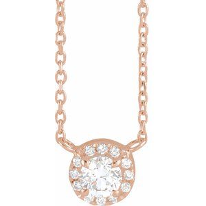 14K Rose Gold 1/3 CTW Natural Diamond 16" Necklace