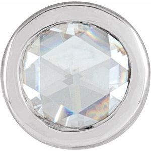 Sterling Silver 1/8 CT Rose-Cut Natural Diamond Bezel-Set  Pendant