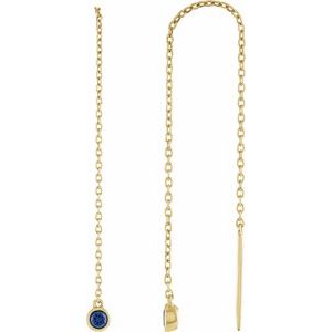 14K Yellow Gold Natural Ruby Chain Earrings – image 3