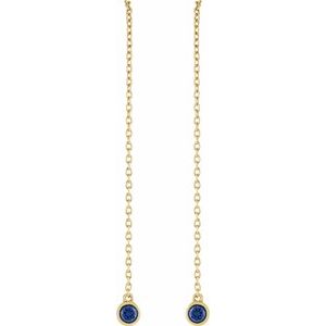 14K Rose Gold Natural Emerald Chain Earrings – image 4
