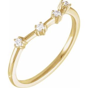 14K Yellow Gold 1/10 CTW Natural Diamond Aquarius Constellation Ring