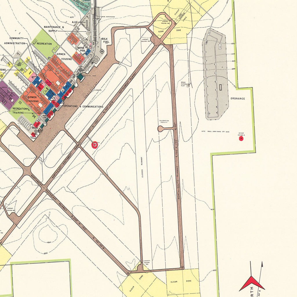 Vintage Map of Clovis Air Force Base, 1952