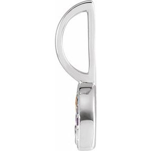 14K White Gold Natural Multi-Gemstone Rainbow Charm/Pendant – image 2
