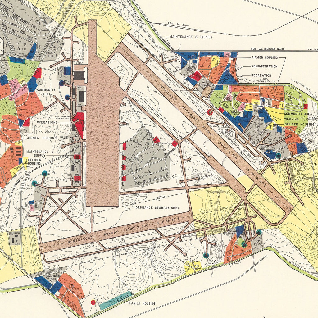 Vintage Map of Donaldson Air Force Base, 1952