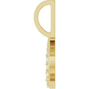 14K Yellow Gold Accented Crescent Moon Charm/Pendant Mounting – image 5