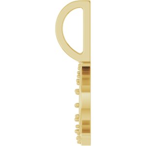 14K Yellow Gold Accented Crescent Moon Charm/Pendant Mounting – image 6
