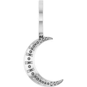 10K X1 White Gold Accented Crescent Moon Charm/Pendant Mounting – image 2