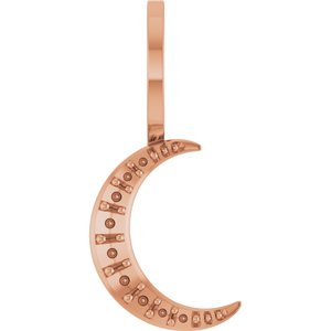 10K Rose Gold Accented Crescent Moon Charm/Pendant Mounting – image 2