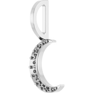 10K X1 White Gold Accented Crescent Moon Charm/Pendant Mounting – image 4