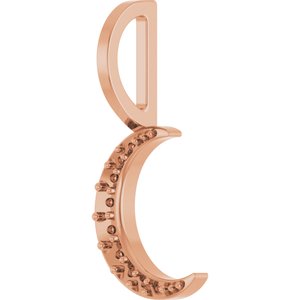 10K Rose Gold Accented Crescent Moon Charm/Pendant Mounting – image 4