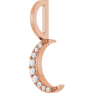 18K Rose Gold Accented Crescent Moon Charm/Pendant Mounting – image 3