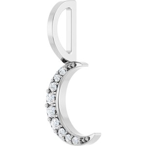 14K X1 White Gold Accented Crescent Moon Charm/Pendant Mounting – image 3