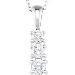 14K White Gold 1/2 CTW Natural Diamond Graduated 18" Necklace