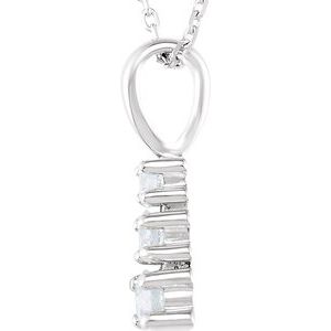 14K White Gold 1/3 CTW Natural Diamond Graduated 18" Necklace