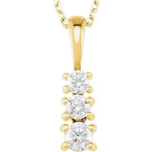 14K Yellow Gold 1/3 CTW Natural Diamond Graduated 18" Necklace
