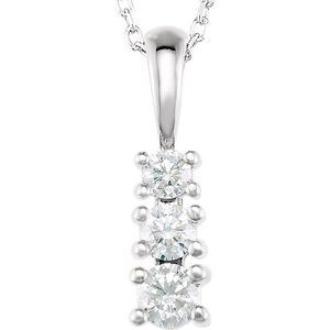 14K White Gold 1/3 CTW Natural Diamond Graduated 18" Necklace