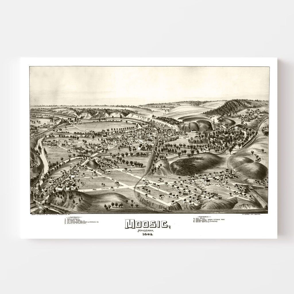 Vintage Map of Moosic, Pennsylvania 1892