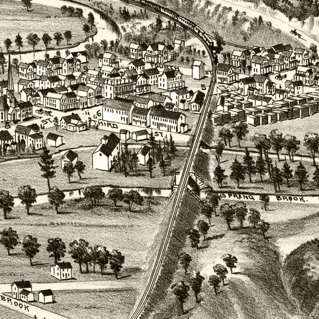Vintage Map of Moosic, Pennsylvania 1892