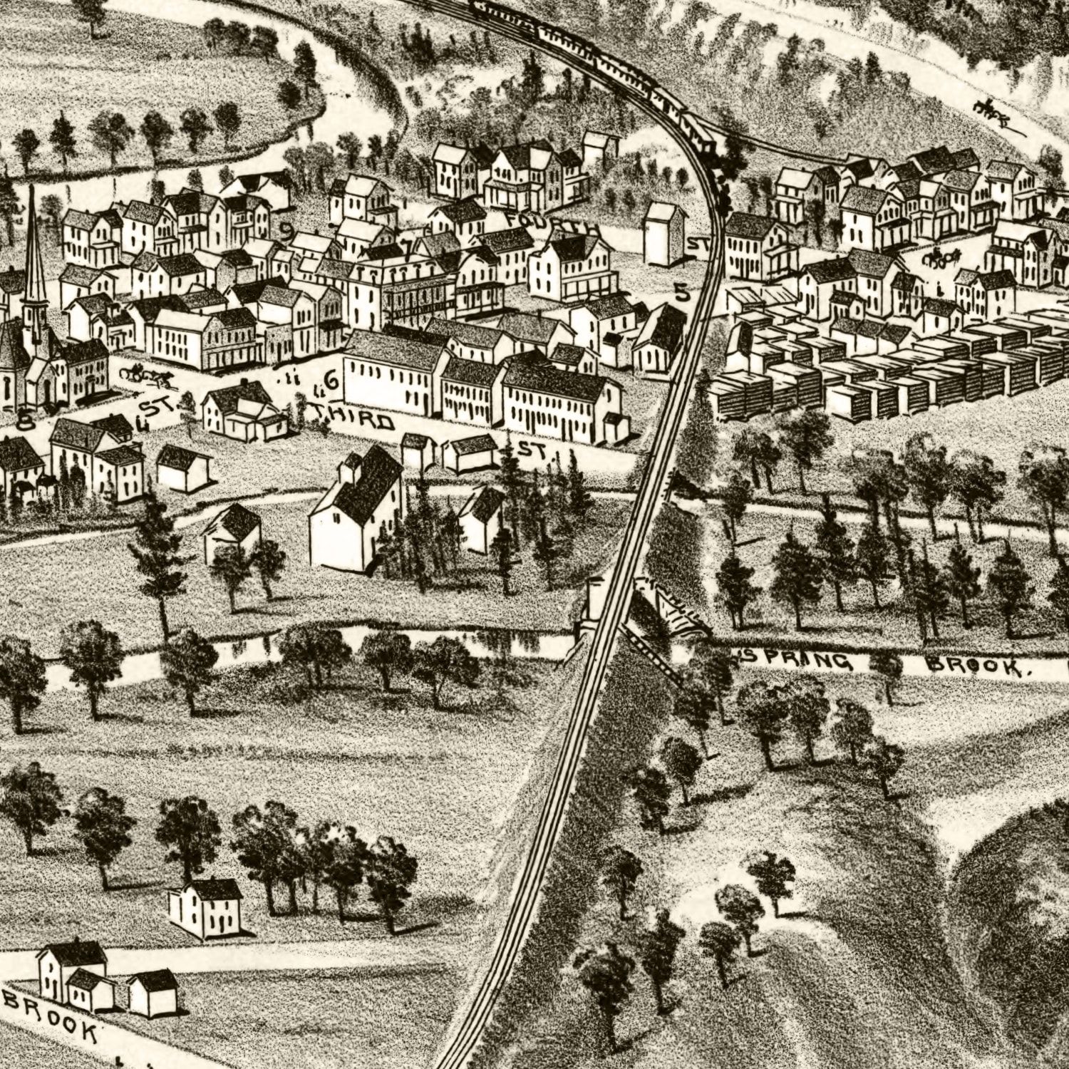 Vintage Map of Moosic, Pennsylvania 1892