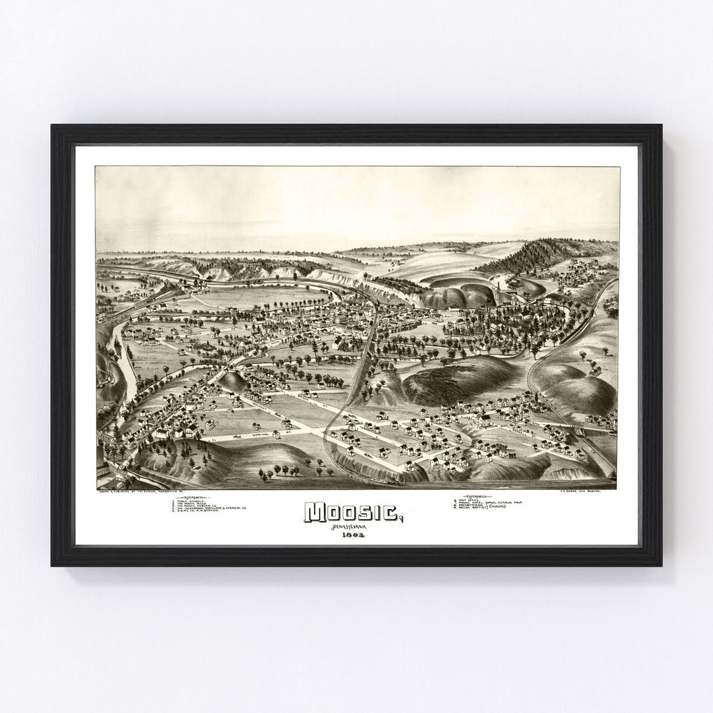Vintage Map of Moosic, Pennsylvania 1892