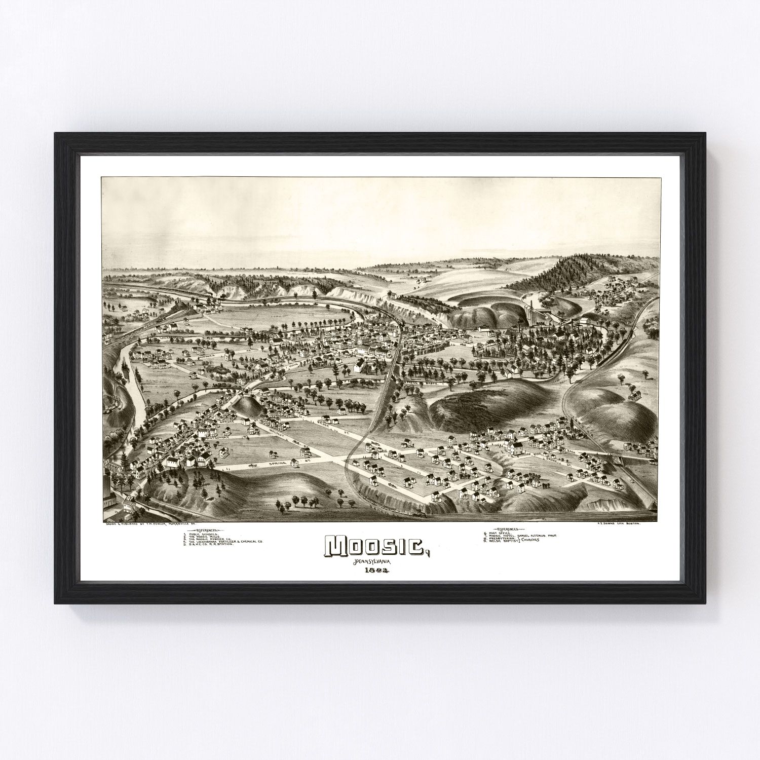 Vintage Map of Moosic, Pennsylvania 1892