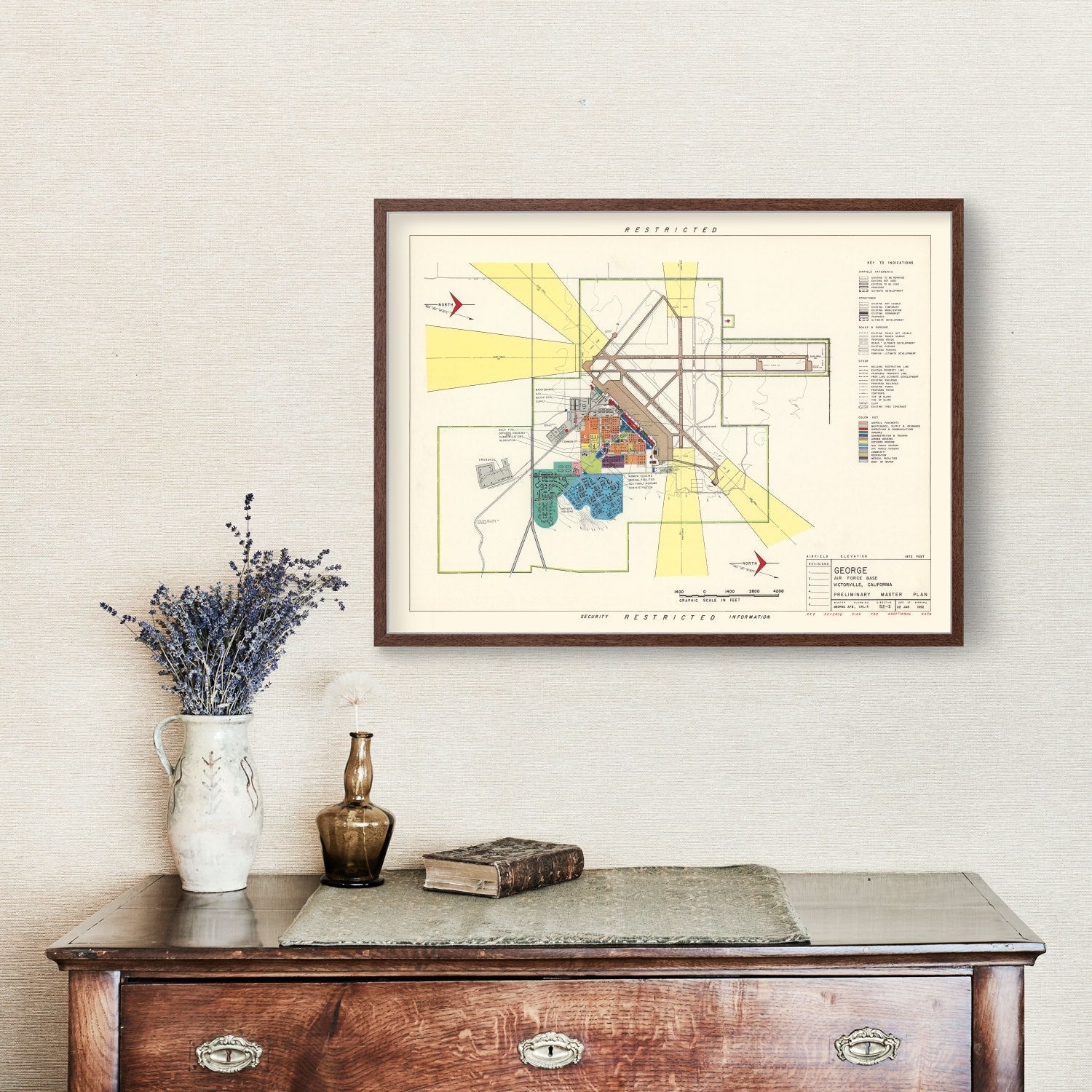 Vintage Map of George Air Force Base, 1952