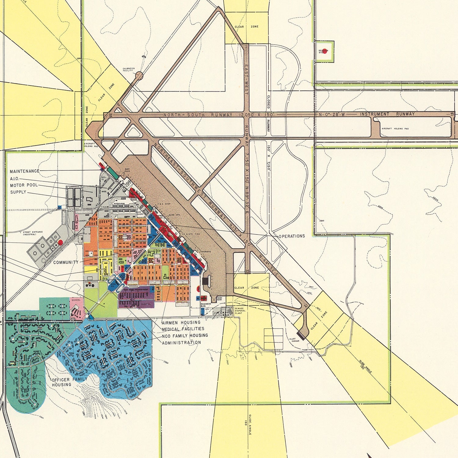 Vintage Map of George Air Force Base, 1952