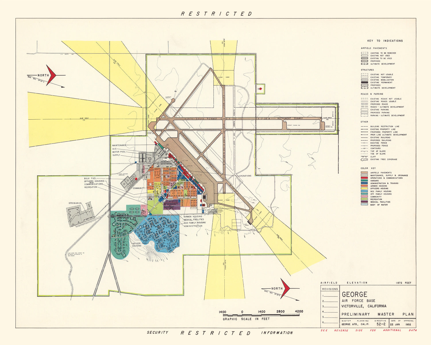 Vintage Map of George Air Force Base, 1952