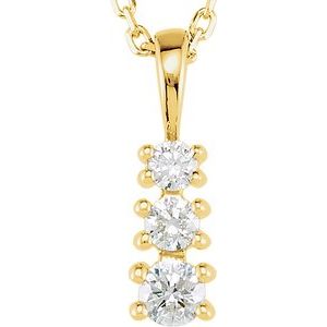 14K Yellow Gold 1/6 CTW Lab-Grown Diamond 18" Necklace