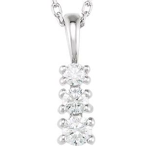 14K White Gold 1/6 CTW Natural Diamond Graduated 18" Necklace