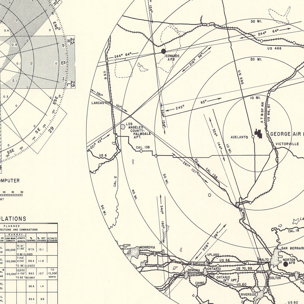 Vintage Map of the George Air Force Base Vicinity, 1952