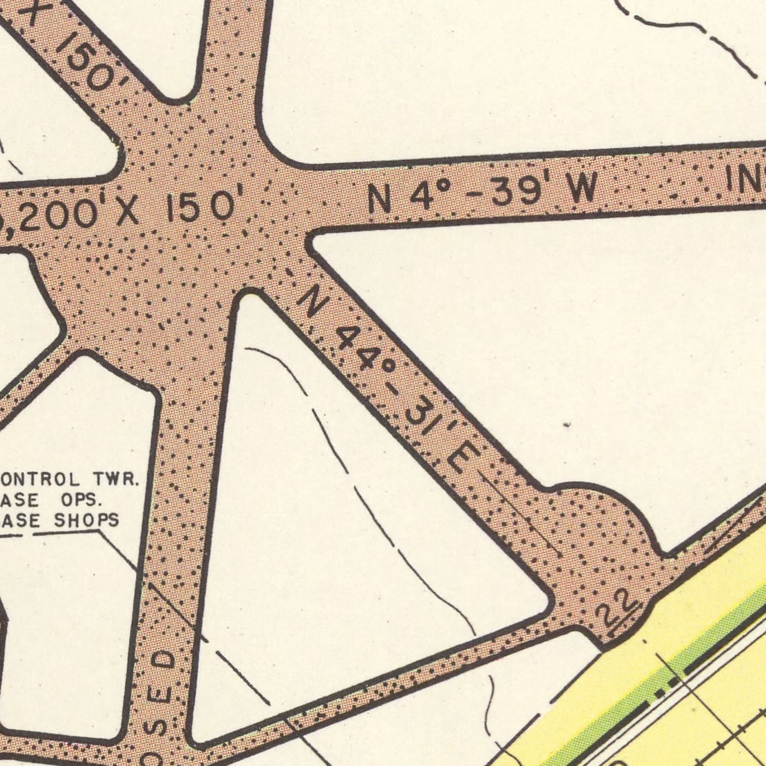 Vintage Map of Godman Air Force Base, 1951