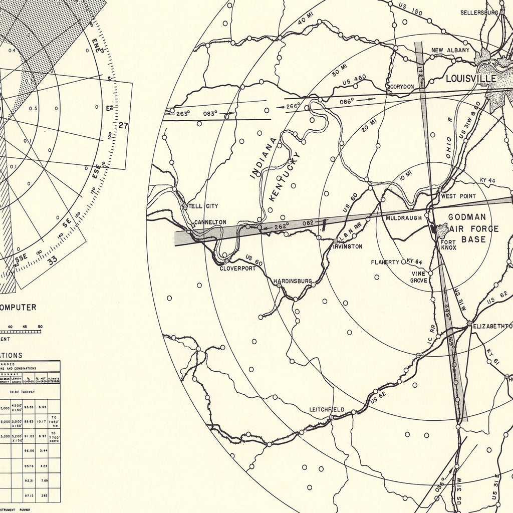 Vintage Map of the Godman Air Force Base Vicinity, 1951