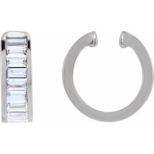 Sterling Silver 3/4 CTW Lab-Grown Diamond Ear Cuff