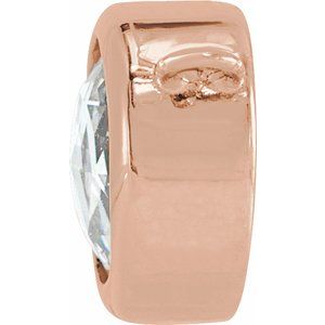 14K Rose Gold 1/6 CT Rose-Cut Natural Diamond Bezel-Set Necklace Center