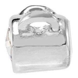 14K White Gold .03 CT Rose-Cut Natural Diamond Bezel-Set Necklace Center