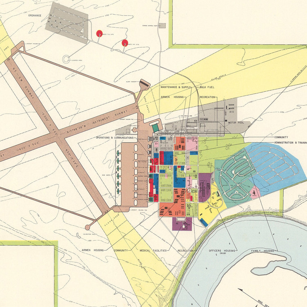 Vintage Map of Larson Air Force Base, 1951