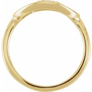14K Yellow Gold 1/10 CTW Natural Diamond Initial K Signet Ring