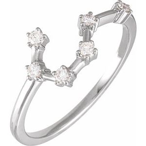 14K White Gold 1/6 CTW Natural Diamond Taurus Constellation Ring