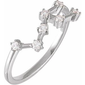 14K White Gold 1/5 CTW Natural Diamond Leo Constellation Ring